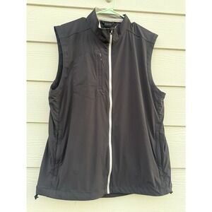 NWOT Dunning Golf Vest Jacket Mens Performance Black Full Zip Size Large